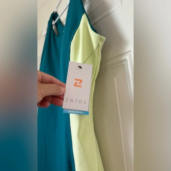 ZELOS Teal and Light Yellow Dress - Picture 3 of 6